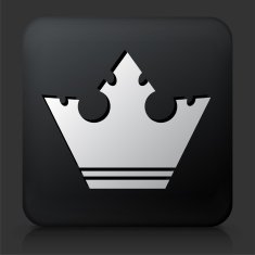 Black Square Button with Crown N2