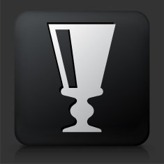 Black Square Button with Goblet Cup