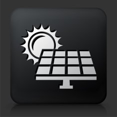 Black Square Button with Solar Panel