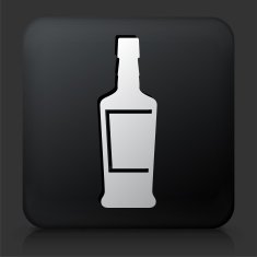 Black Square Button with Alcohol Bottle N3