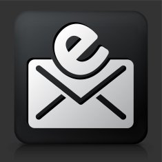 Black Square Button with Email Letter Icon