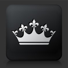 Black Square Button with Crown Icon N4