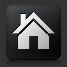 Black Square Button with House