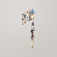 People forming the number 1