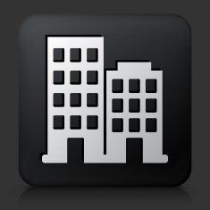 Black square button with Two Buildings