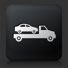 Black Square Button with Car Transport