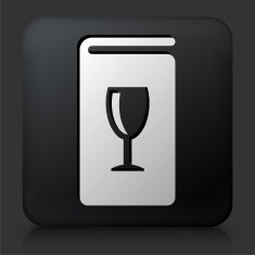 Black Square Button with Wine Menu