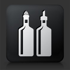 Black Square Button with Oil & Vinegar