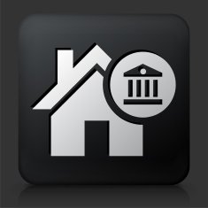 Black Square Button with House Laws