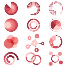 Circle diagrams templates collection for infographic
