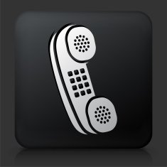 Black Square Button with Home Phone Icon N3