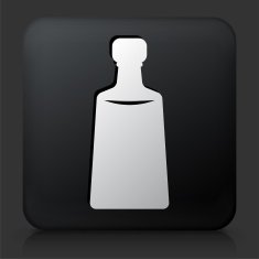Black Square Button with Alcohol Bottle N6