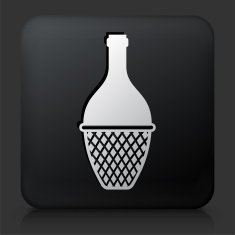 Black Square Button with Alcohol Bottle N7