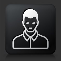 Black Square Button with Man Wearing a Formal Shirt N2