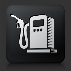 Black Square Button with Gas Pump N2