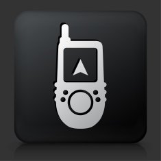Black Square Button with Navigation Device
