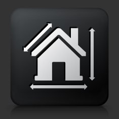 Black square button with House Measurement