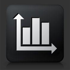Black Square Button with Chart