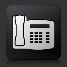 Black Square Button with Home Phone Icon N5
