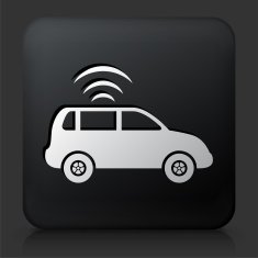 Black Square Button with Car Connection