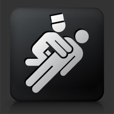Black Square Button with Resuscitation Icon