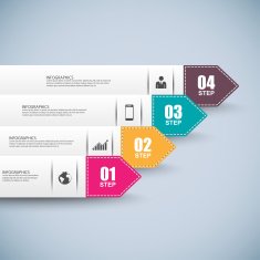 Abstract 3D paper Infographic N25