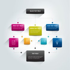 Infographics flowchart Colored shadows scheme N4