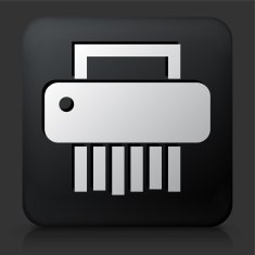 Black Square Button with Shredder Machine