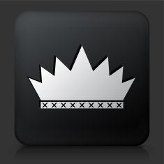 Black Square Button with Crown Icon N8