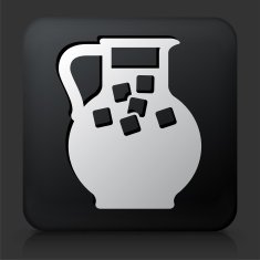 Black Square Button with Juice Jug