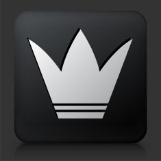 Black Square Button with Crown N5