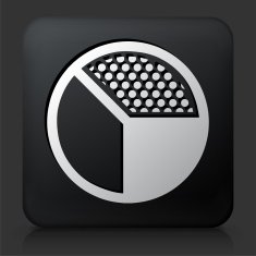 Black Square Button with Pie Chart