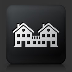 Black Square Button with Condos Icon N4