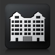 Black Square Button with Aparment Buildings N4