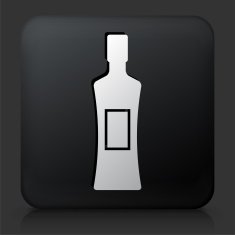 Black Square Button with Alcohol Bottle N9