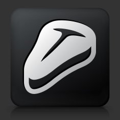 Black Square Button with Steak Icon