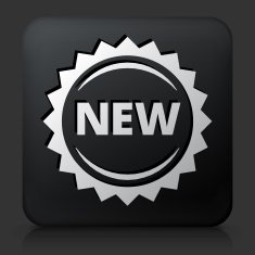 Black Square Button with New Icon