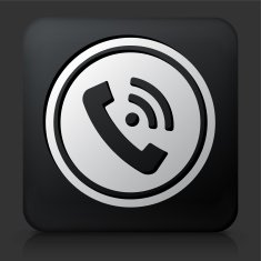 Black Square Button with Calling Icon