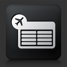 Black Square Button with Flight Information Icon
