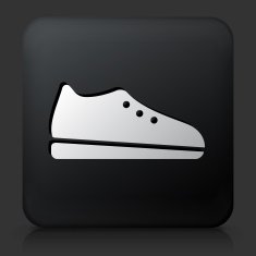 Black Square Button with Shoe Icon