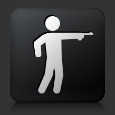 Black Square Button with Gunslinger Icon