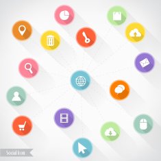 Social icon infographics Vector illustration for banner diagr