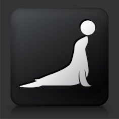 Black Square Button with Sea Lion
