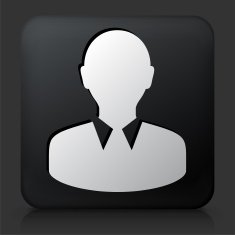 Black Square Button with Face