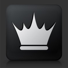 Black Square Button with Crown N6