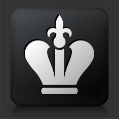 Black Square Button with Crown N7