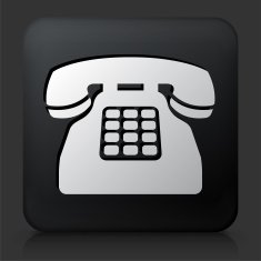 Black Square Button with Home Phone Icon N6
