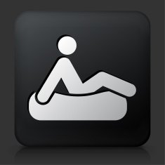 Black Square Button with Snow Tubing