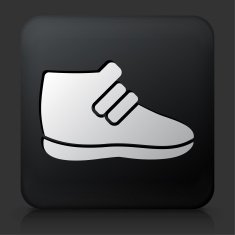 Black Square Button with Sneaker