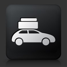 Black Square Button with Moving Car Icon